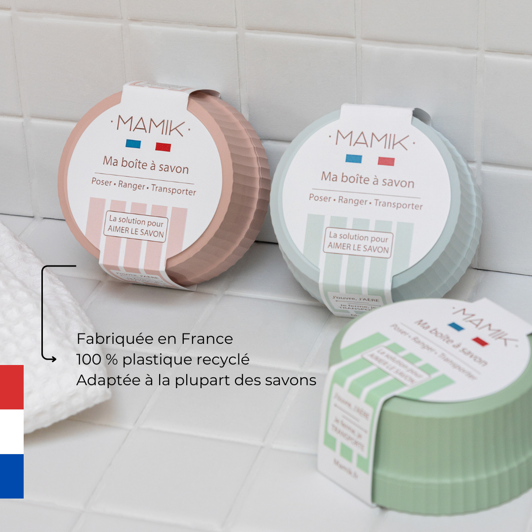 La boîte à savon MIGNONNE vert tilleul mamik.fr