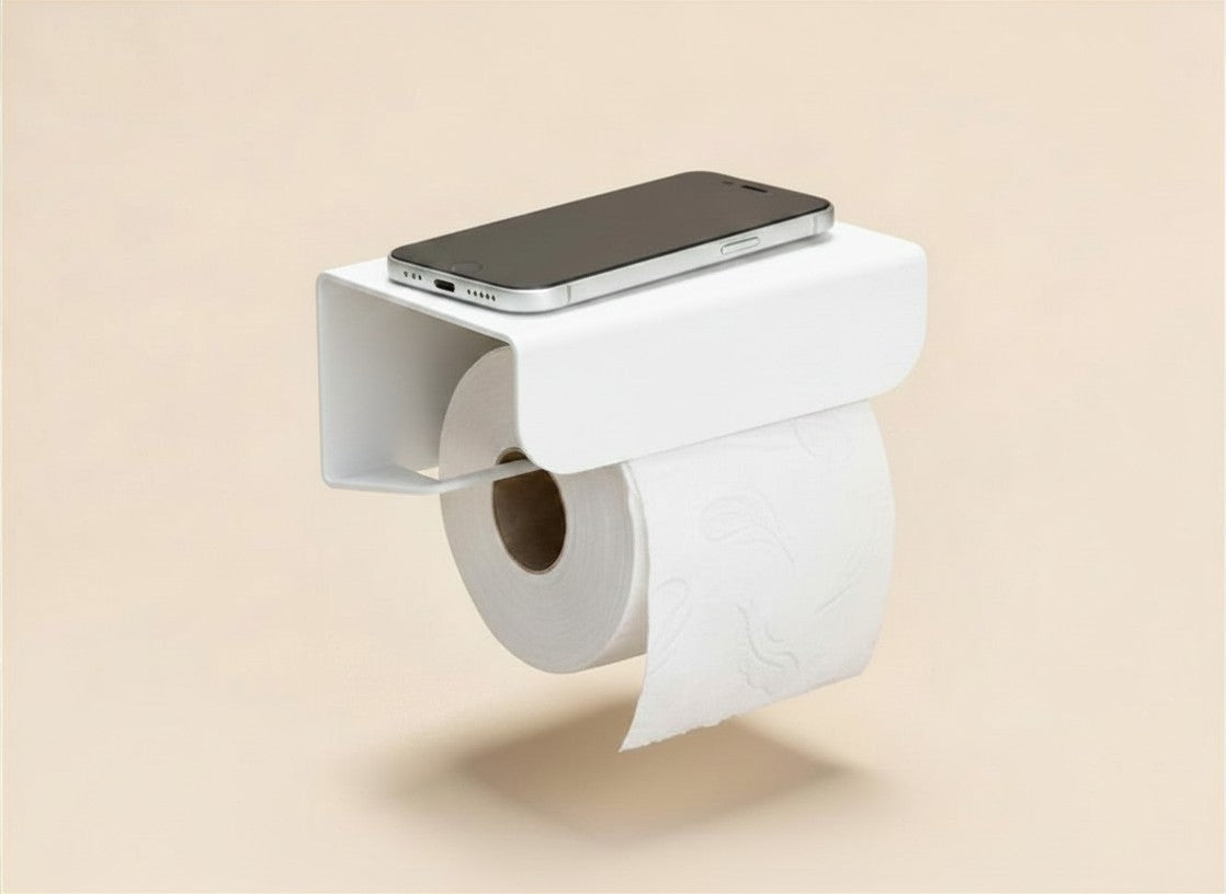 Porte papier toilette - Blanc mamik.fr
