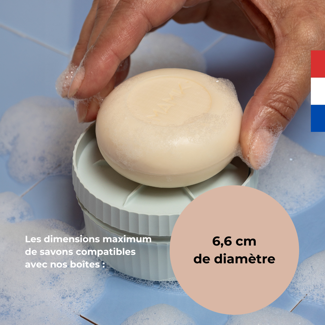 La boîte à savon ronde verte tilleul mamik.fr