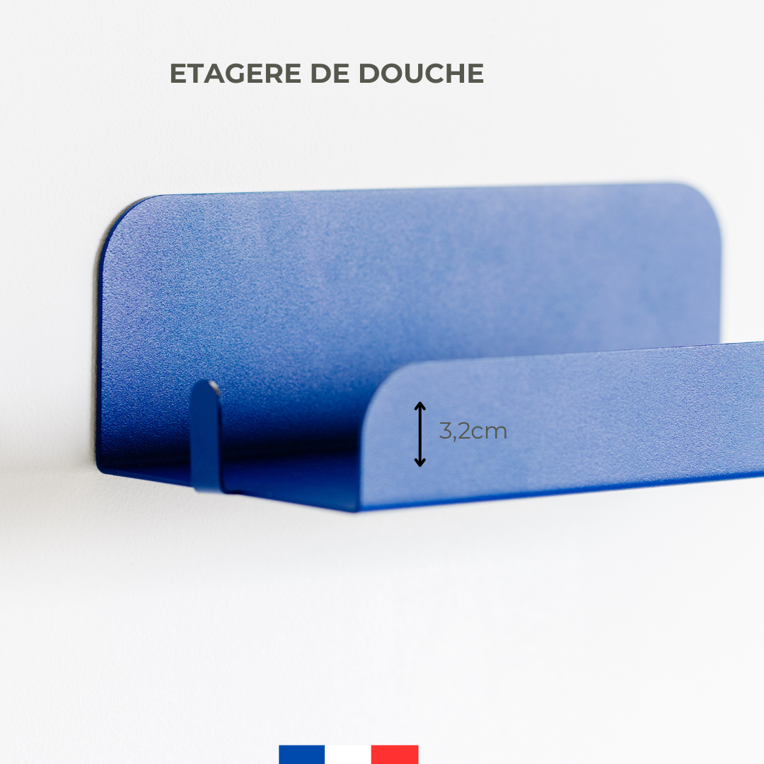 Etagère de douche mural - sans percage - Bleu majorelle mamik.fr