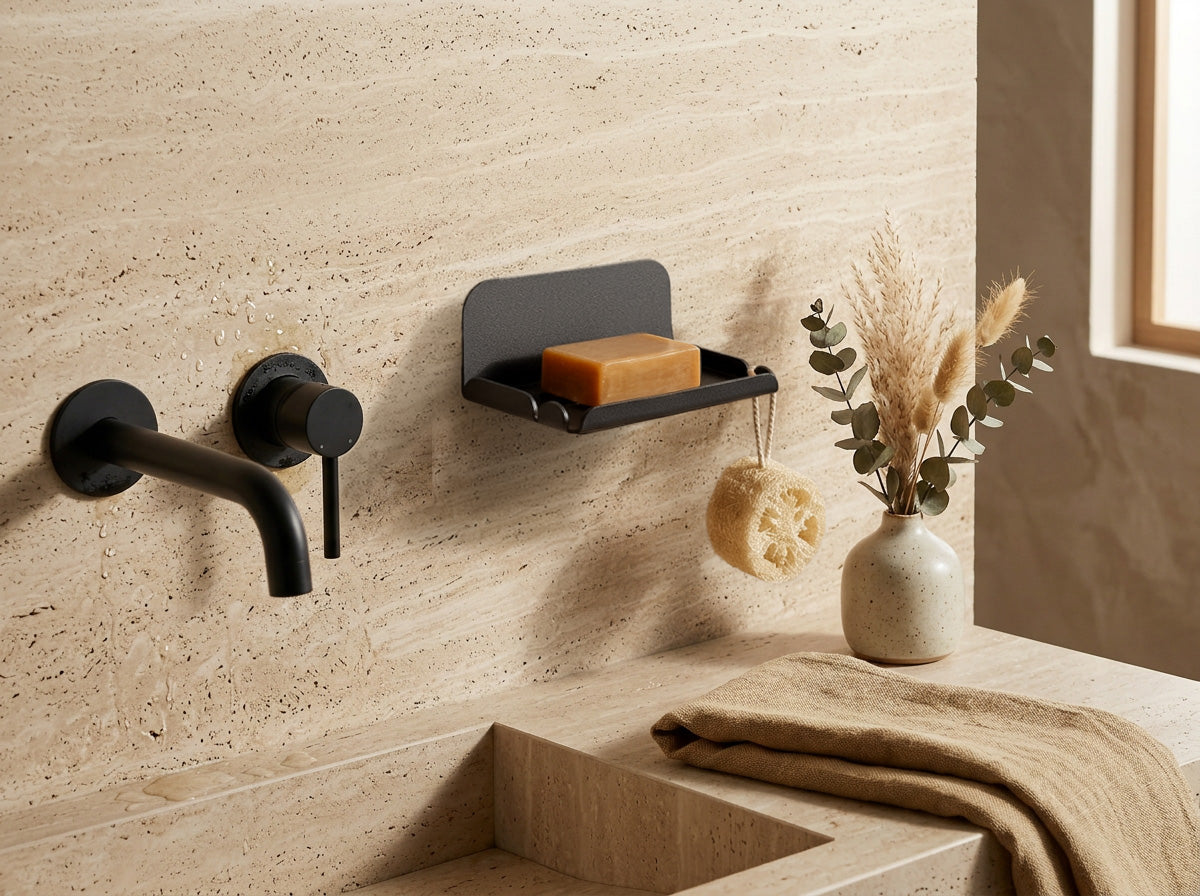 Porte-savon mural pour toilettes - Noir mamik.fr