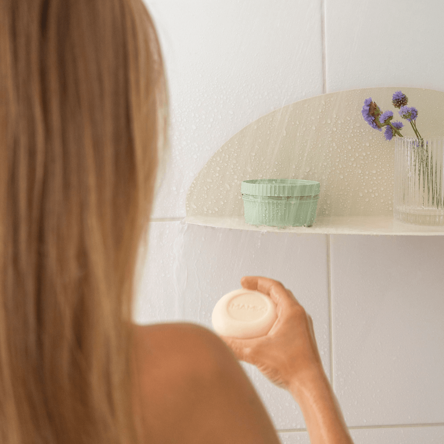 La boîte à beauté ronde "BOÎTE A MOUSSE" - Vert tilleul