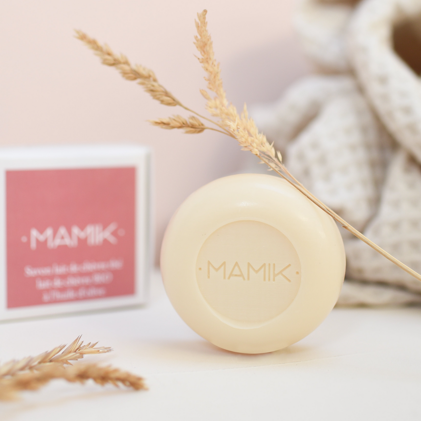 savon rond lait anesse mamik dans coffret