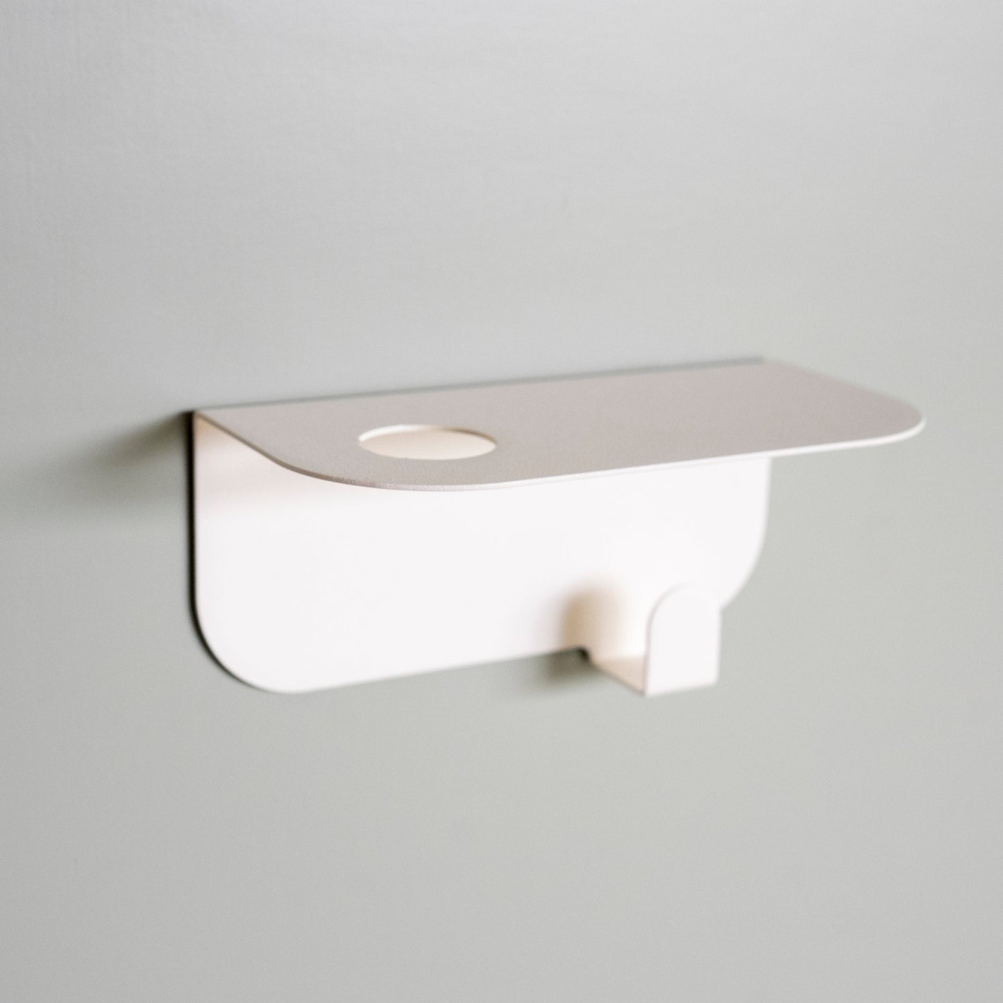 support porte flacon avec patère crème