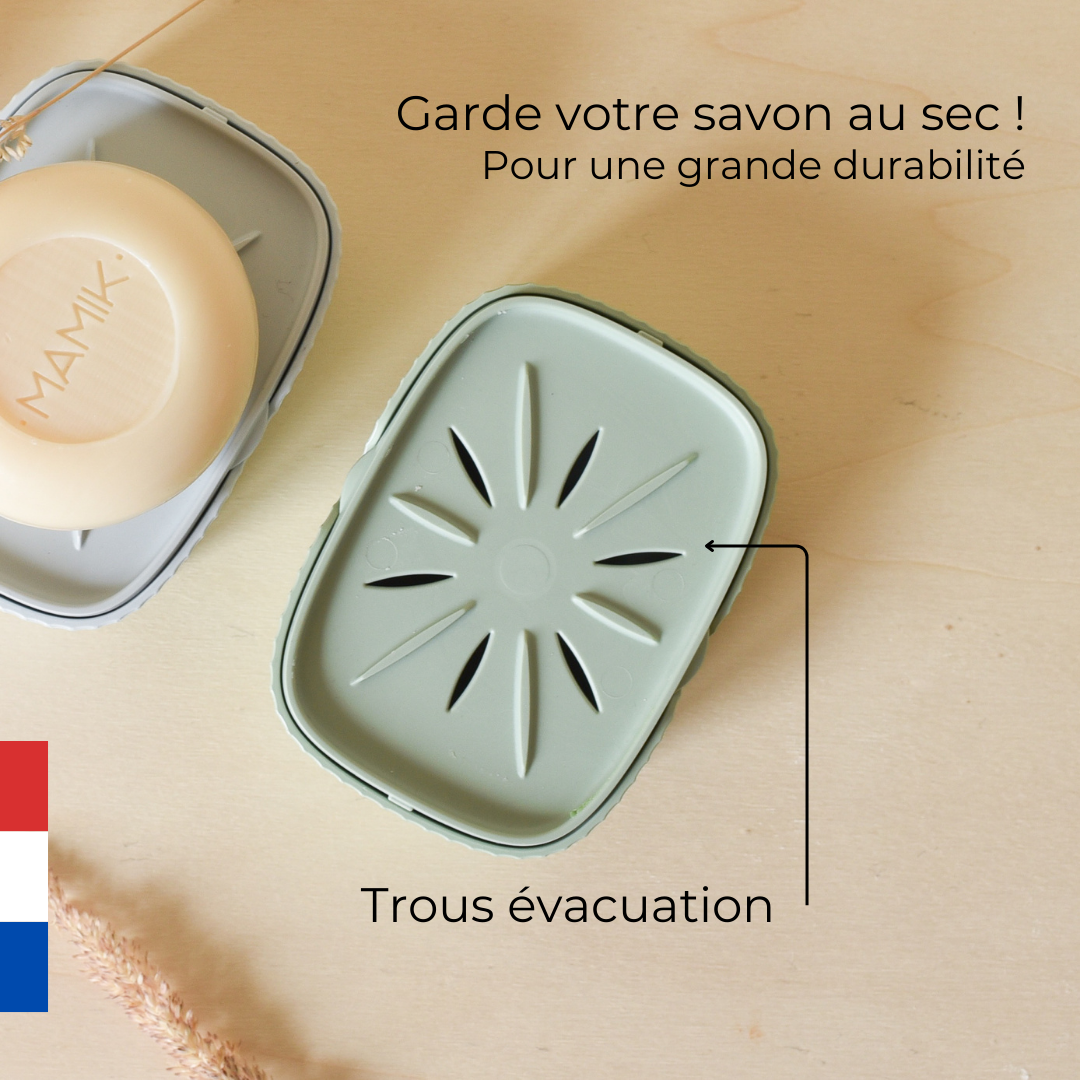 Boîte à savon PAPA vert tilleul mamik.fr