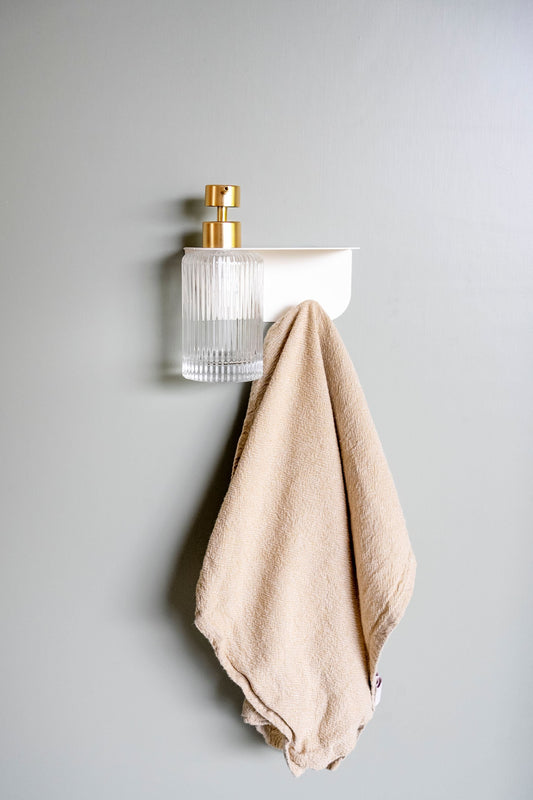 porte flacon avec patère crème 