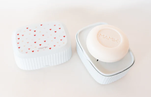 boîte à savon motifs petits cœurs 