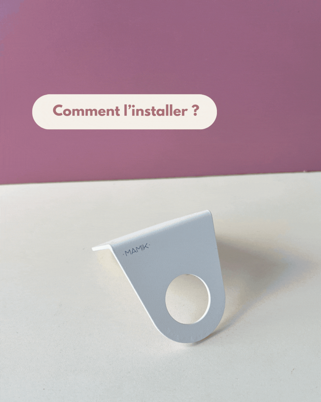 Support porte flacon mural - sans perçage - Noir mamik.fr