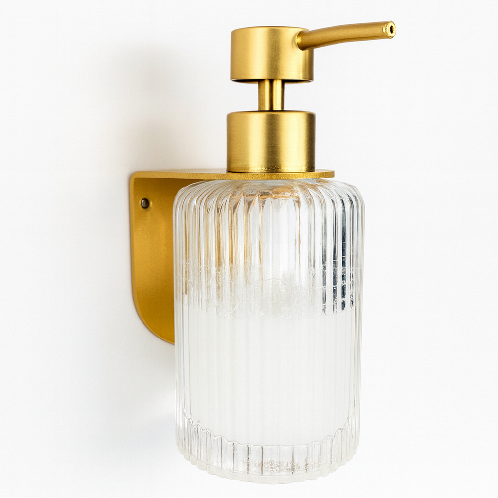 Support porte flacon mural - sans perçage - Doré mamik.fr