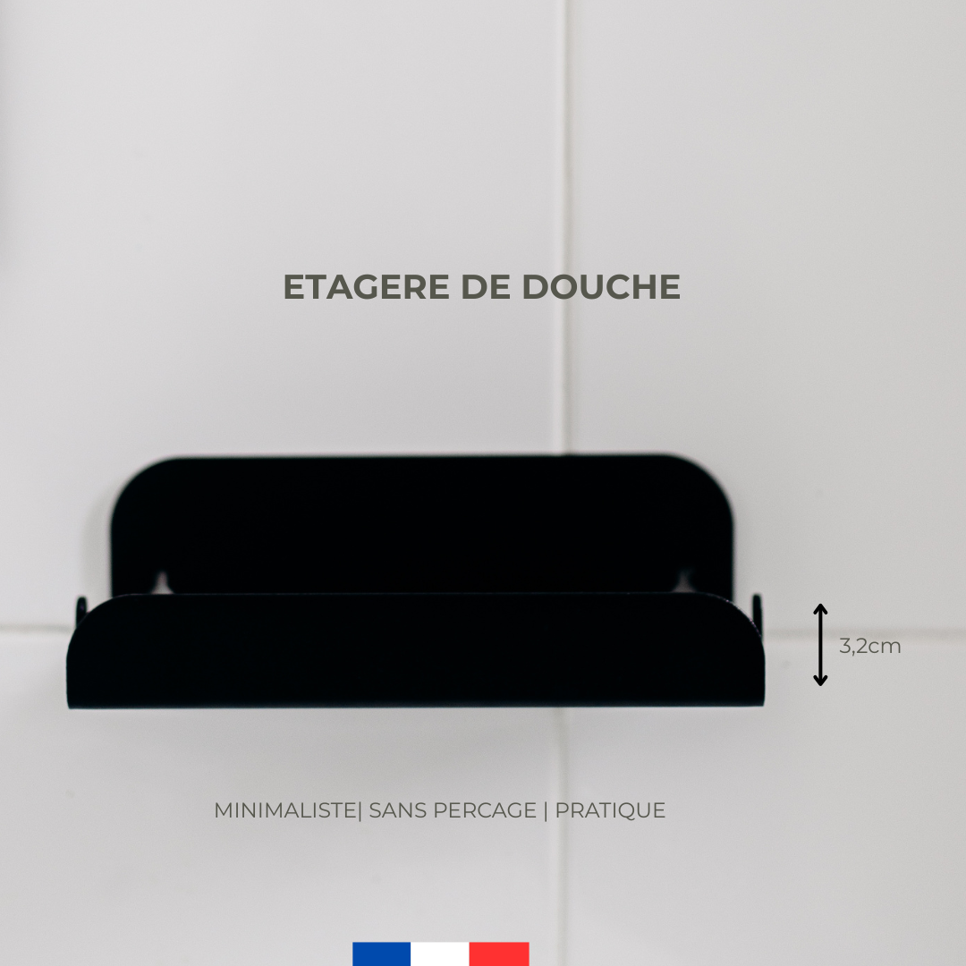 Etagère de douche murale - sans perçage- Noir mamik.fr