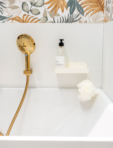 Etagère de douche mural - sans percage - Bleu majorelle mamik.fr