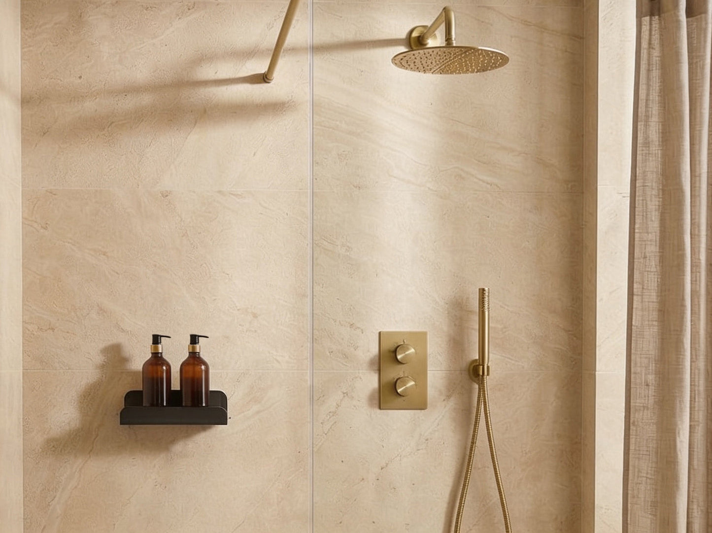 Etagère de douche mural - sans perçage - Noir mamik.fr