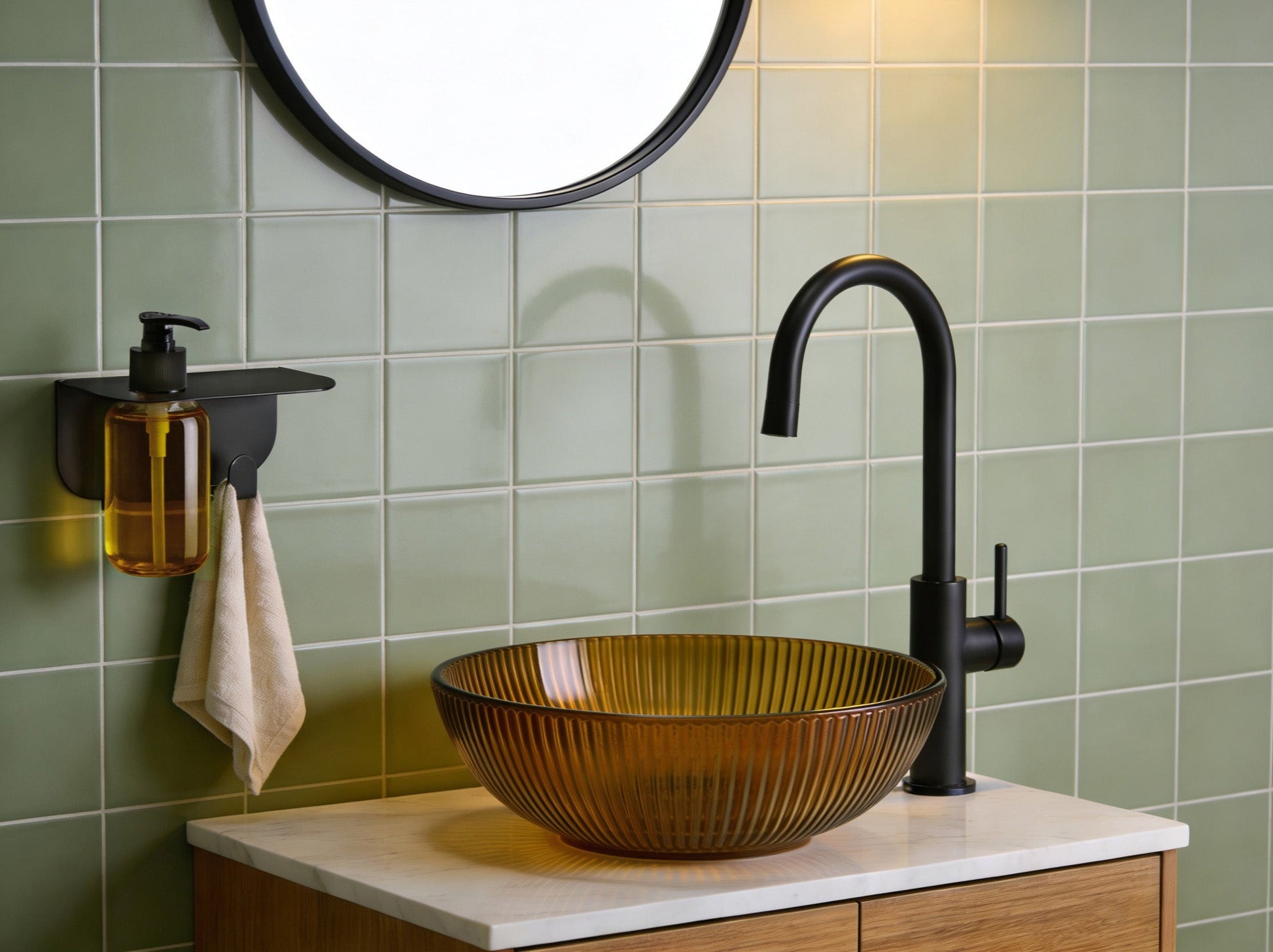 Etagere porte flacon avec patère - sans perçage - Blanc mamik.fr