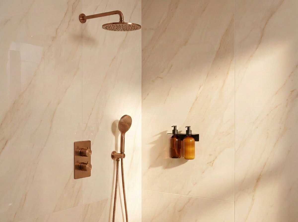 Support double porte flacon mural pour salle de bain - Noir mamik.fr