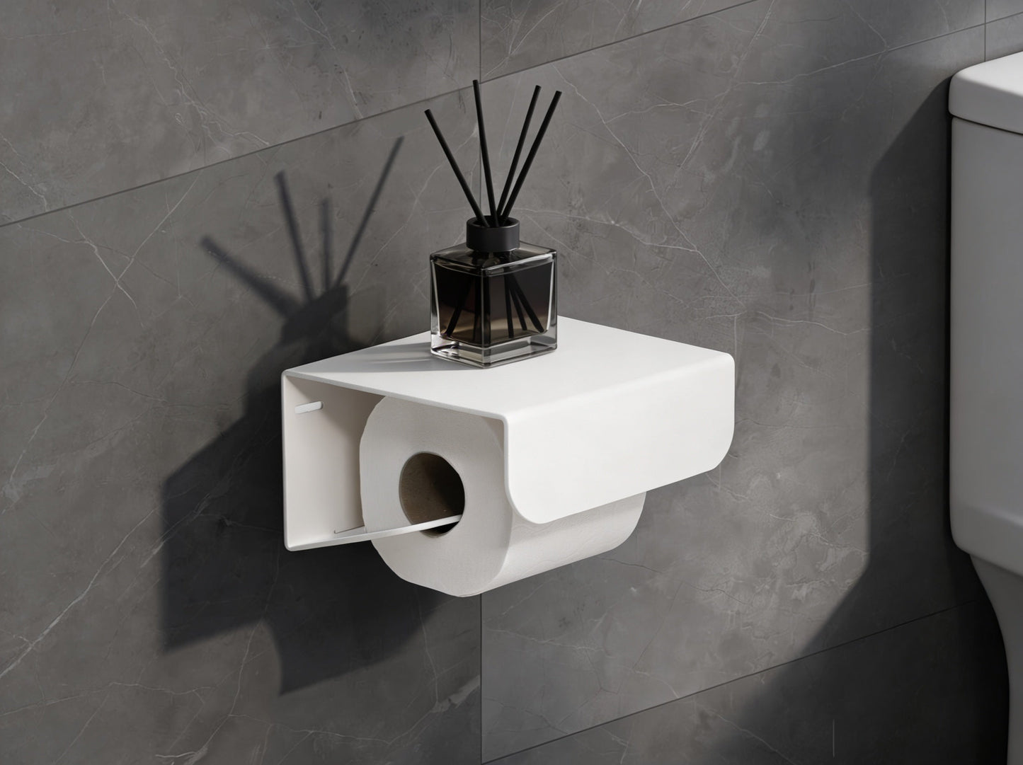 Porte papier toilette - Blanc mamik.fr