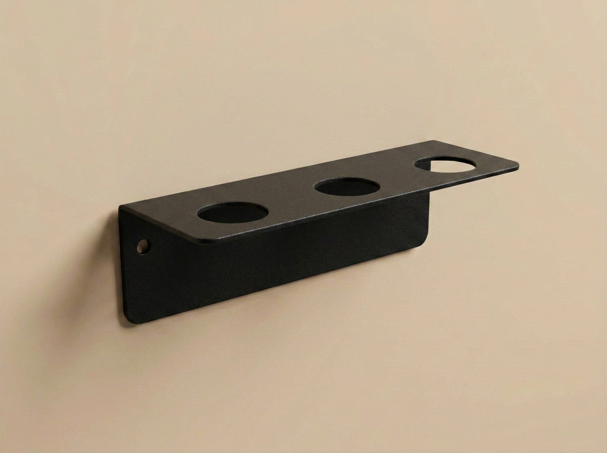 Support triple porte flacon mural pour salle de bain - Noir mamik.fr