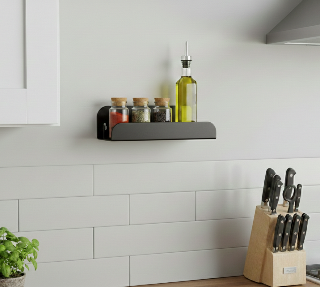 Etagère de cuisine mural - sans perçage - Noir mamik.fr