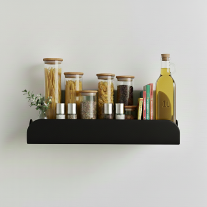 étagère de cuisine pour poser ces condiments et des maniques avec les crochets 