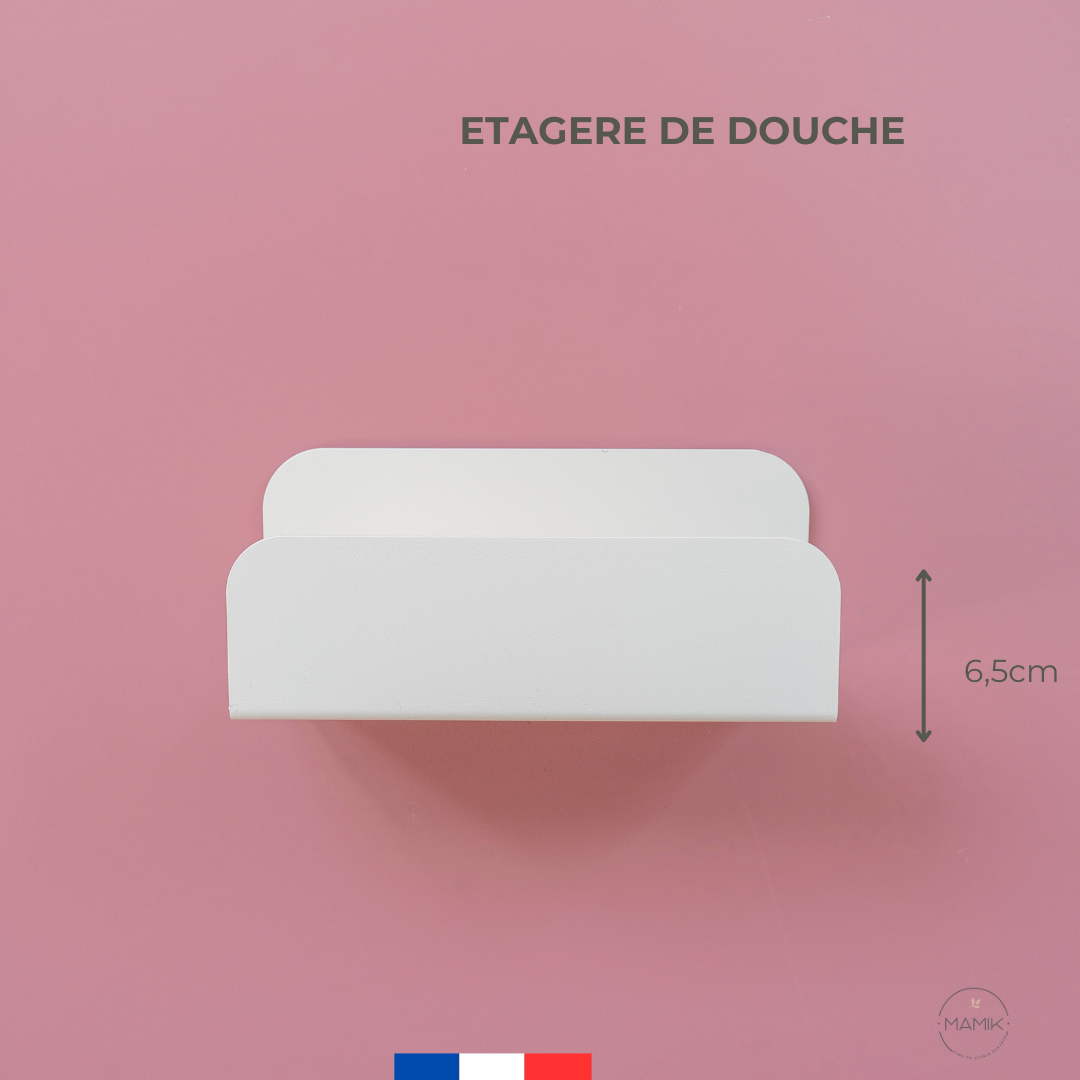 Grande étagère de douche mural- sans perçage - Crème mamik.fr