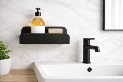 Grande étagère de douche mural - sans perçage - Noir mamik.fr