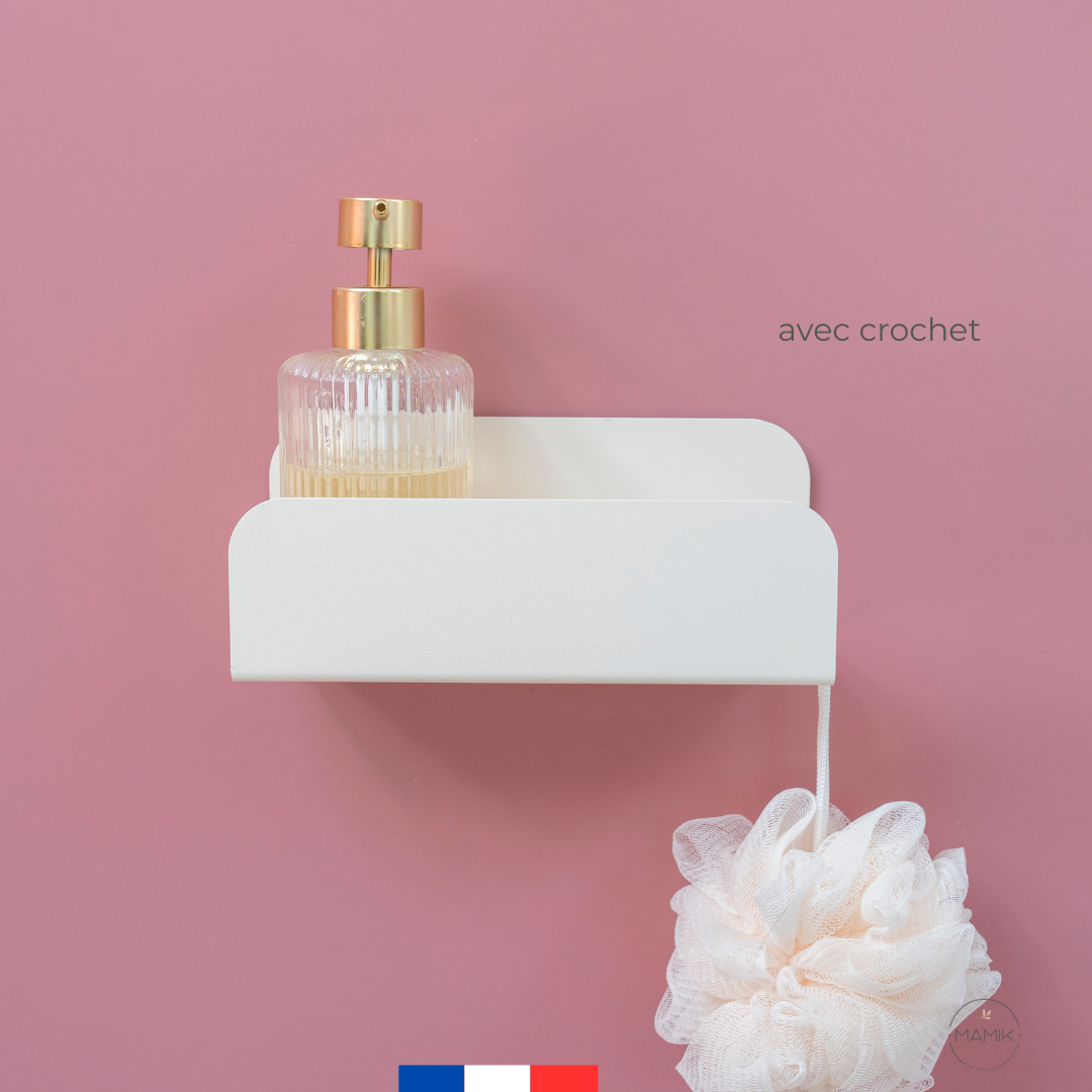 Grande étagère de douche mural- sans perçage - Crème mamik.fr