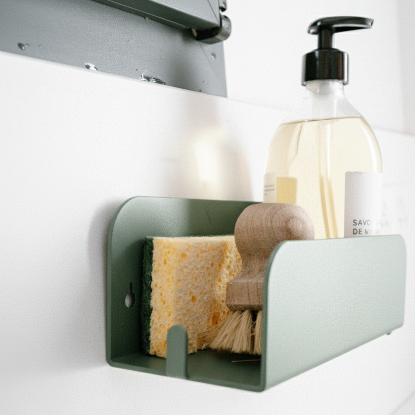 grande étagère vert de gris pour la cuisine 