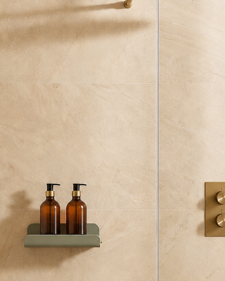 Etagère murale de douche petits rebords - Vert de gris mamik.fr