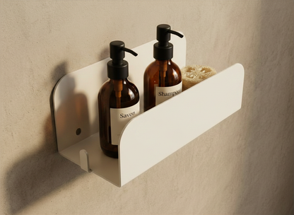 Etagère murale de douche grands rebords - Vert de gris mamik.fr