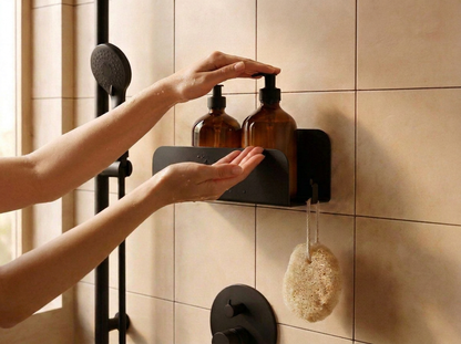 Etagère murale de douche grands rebords - Vert de gris mamik.fr