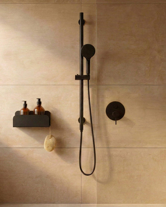 Etagère murale de douche grands rebords - Vert de gris mamik.fr