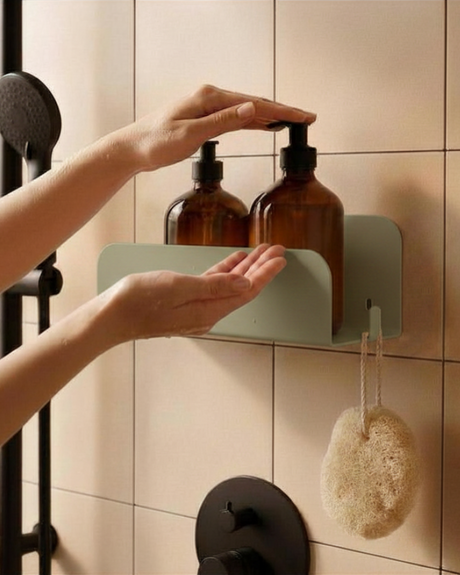 Etagère murale de douche grands rebords - Noir mamik.fr
