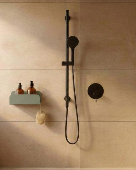 Etagère murale de douche grands rebords - Vert de gris mamik.fr