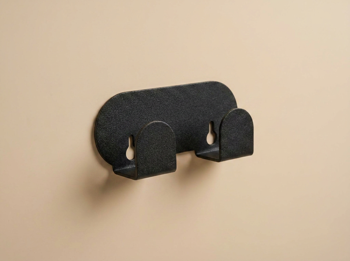 Patère double pour serviettes - Noir mamik.fr