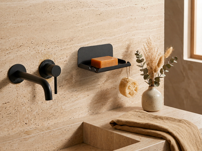 Porte-savon mural pour salle de bain - Noir mamik.fr