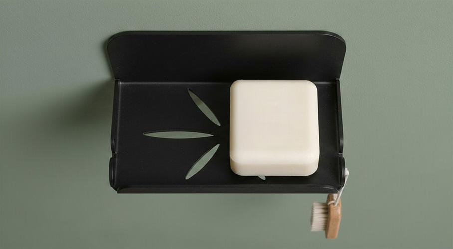 Porte-savon mural pour toilettes - Noir mamik.fr