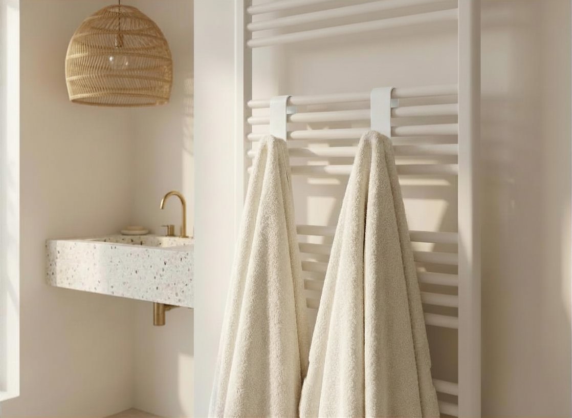 Crochet pour radiateur sèche serviettes - Blanc mamik.fr
