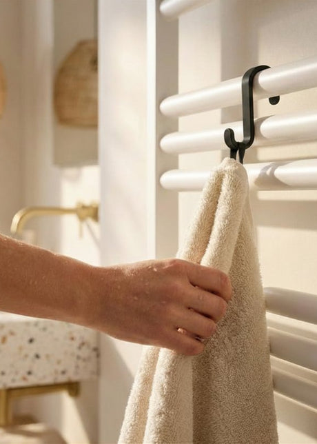 Crochet pour radiateur sèche serviettes - Blanc mamik.fr