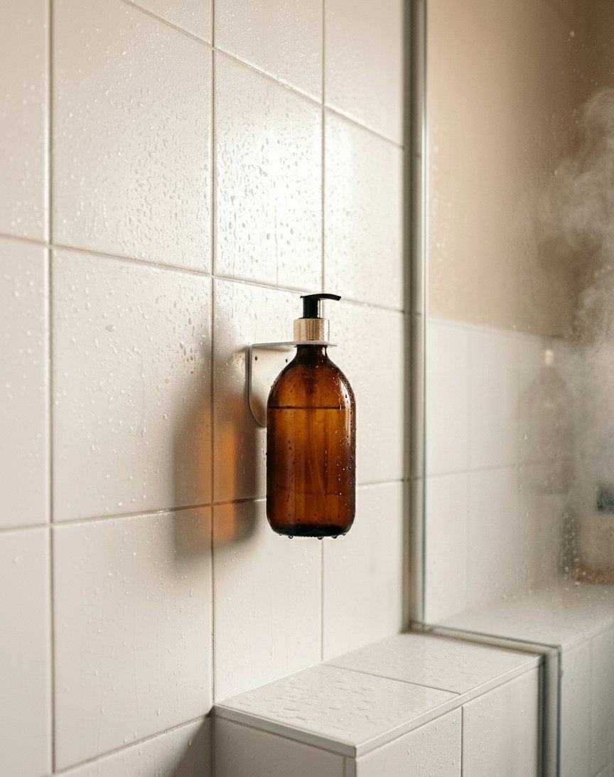 Support porte flacon mural pour salle de bain - Blanc mamik.fr
