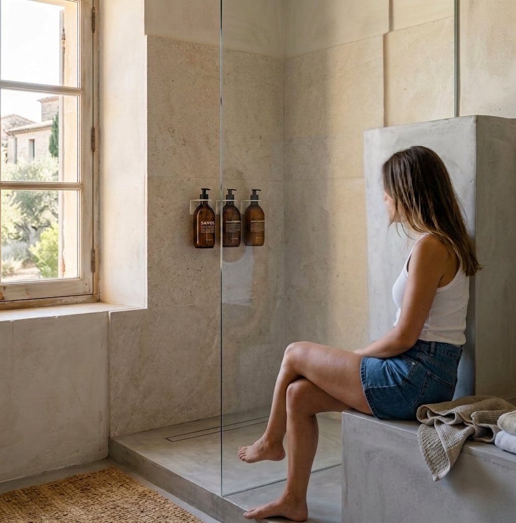 Support porte flacon mural pour salle de bain - Blanc mamik.fr