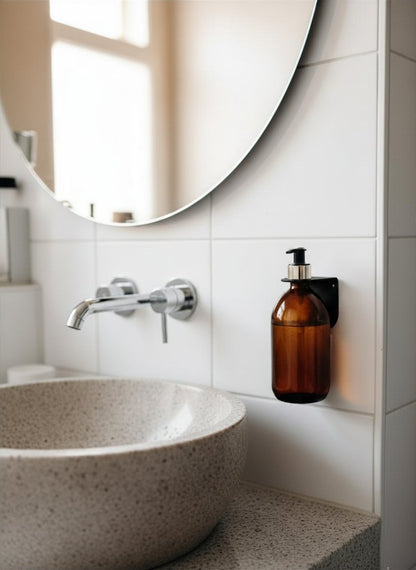 Support porte flacon mural pour salle de bain - Blanc mamik.fr