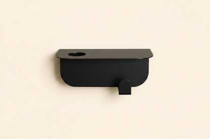 Porte flacon avec patère pour salle de bain - Noir mamik.fr