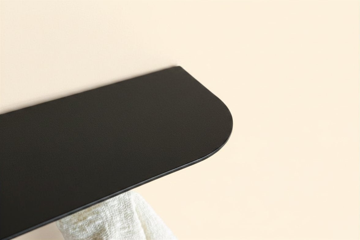 Porte flacon avec patère pour salle de bain - Noir mamik.fr