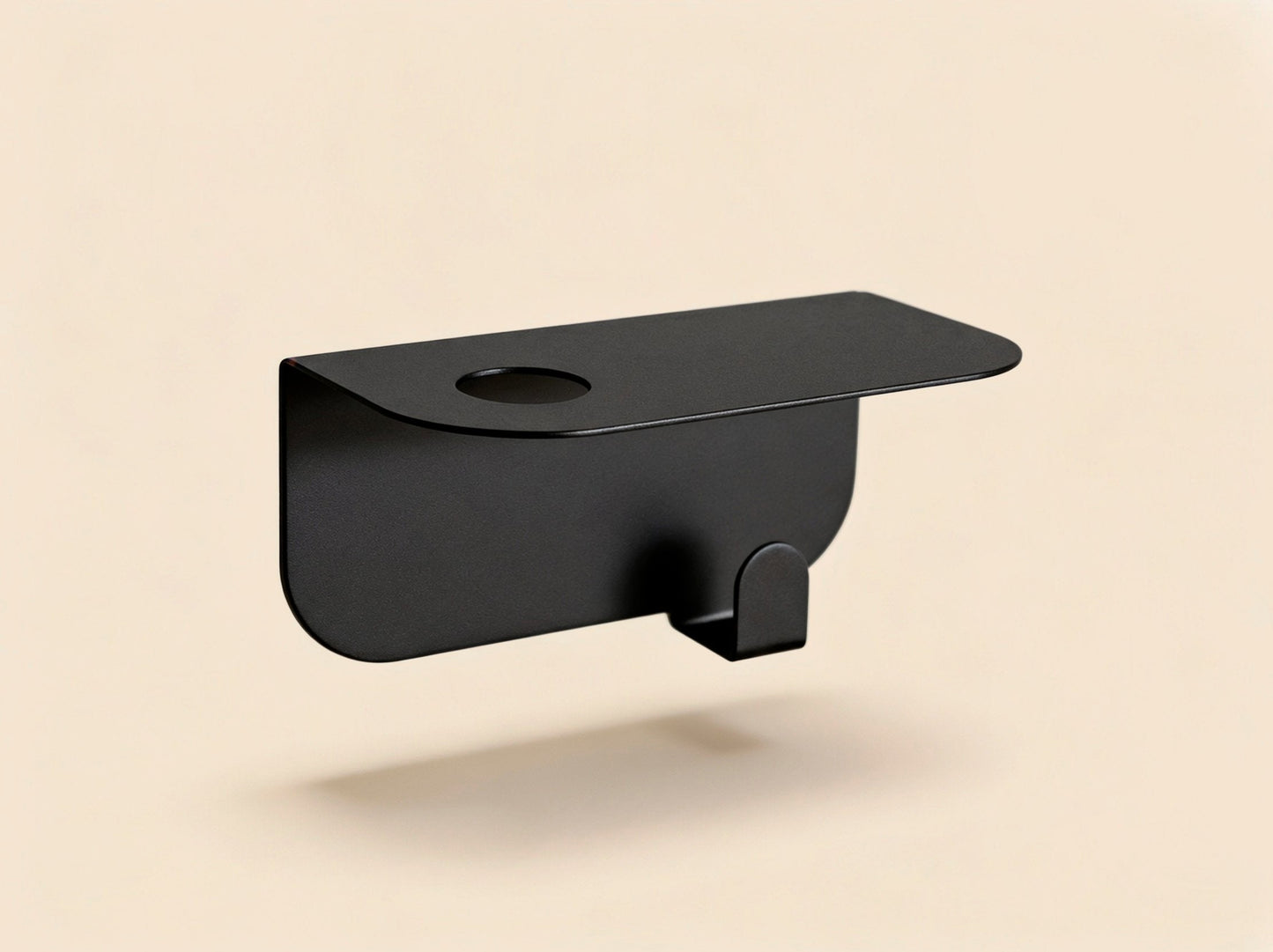 Porte flacon avec patère pour salle de bain - Noir mamik.fr