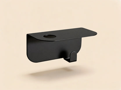 Porte flacon avec patère pour salle de bain - Noir mamik.fr