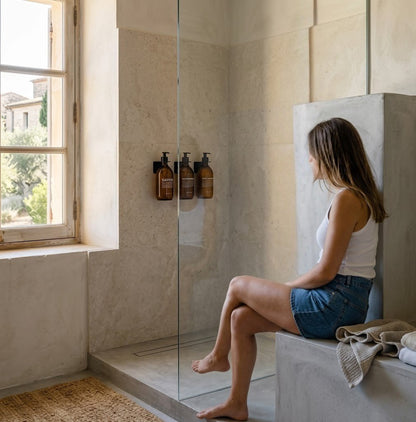 Support porte flacon mural pour salle de bain - Blanc mamik.fr