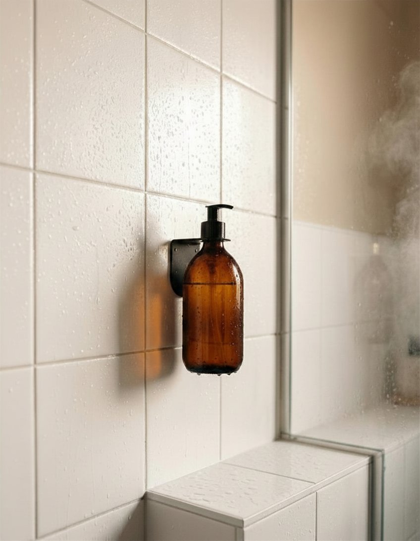 Support porte flacon mural pour salle de bain - Blanc mamik.fr