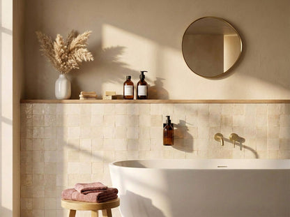 Support porte flacon mural pour salle de bain - Blanc mamik.fr