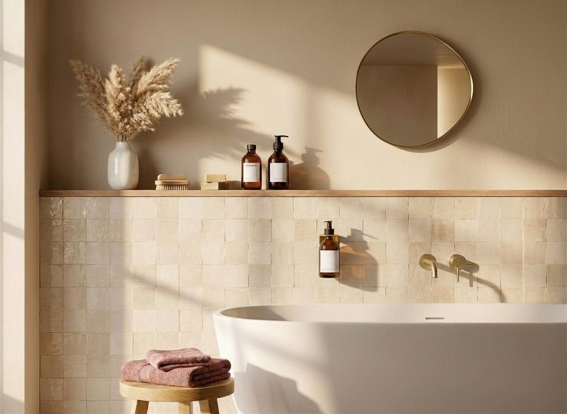 Support porte flacon mural pour salle de bain - Blanc mamik.fr