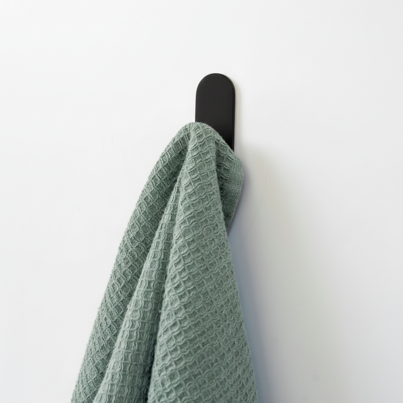 patère de cuisine fixé avec un torchon d'accrocher