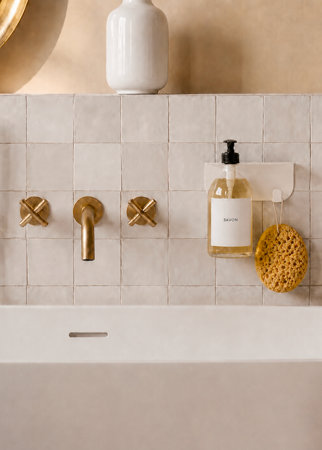 Porte-flacon avec crochet - salle de bain mamik.fr